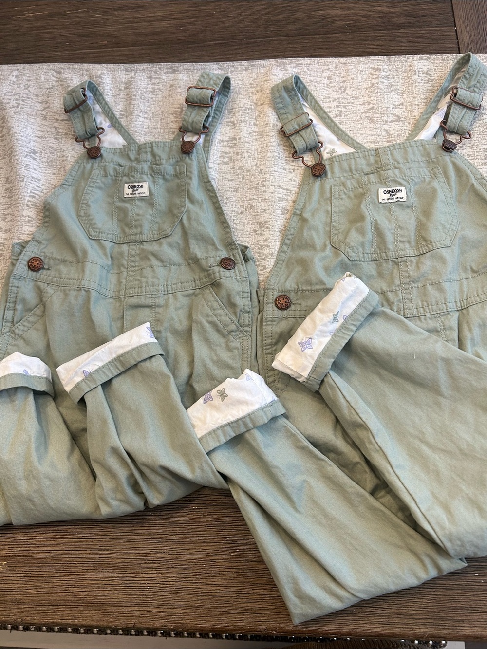 OshKosh B'gosh Light Sage Green Toddler Overalls